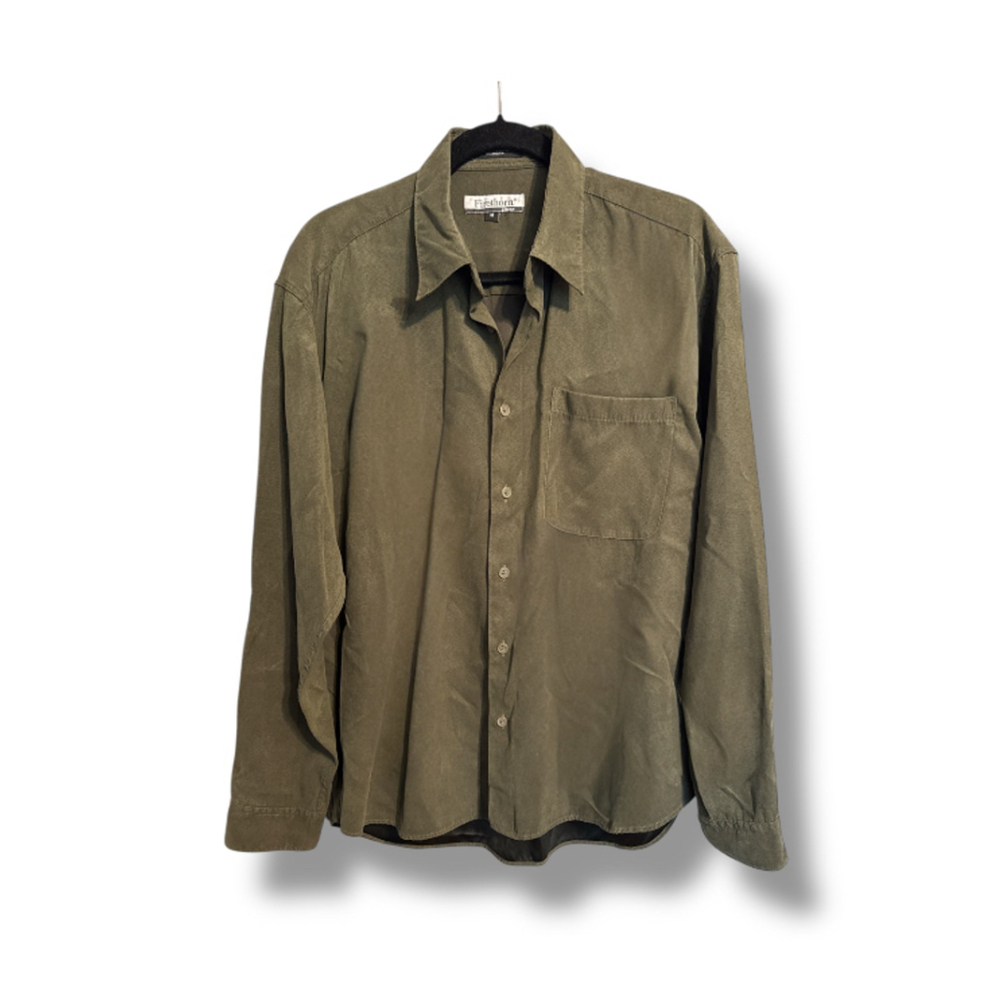 Vintage Men's Firethorn Button Down Shirt Size M Green